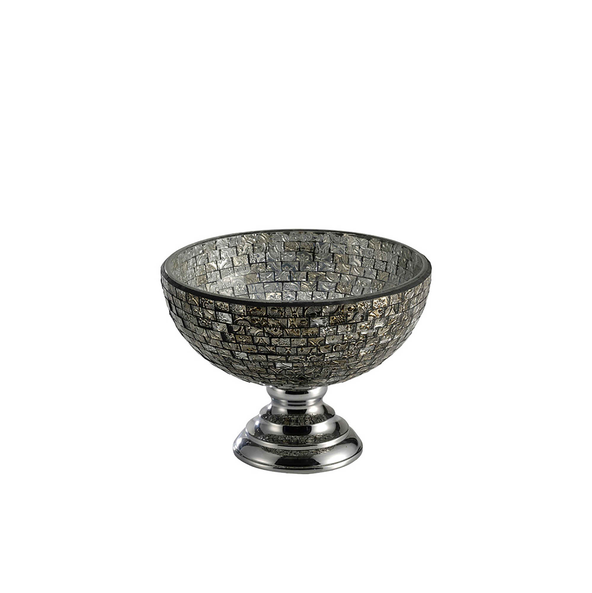 IL70231  Celeste Mosaic Vase Polished Chrome